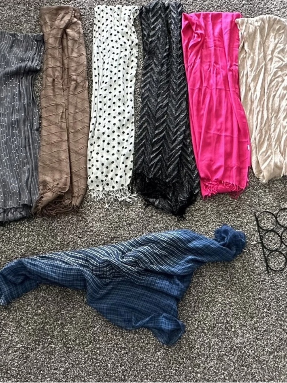 10 Women’s Scarf Lot + 12-Loop Scarf Organizer Hanger